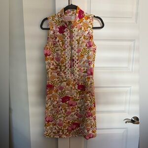 Spartina 449 Floral Retro Mini Dress - Pink, Orange, and White